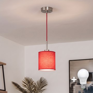 Brilagi - LED lestenec na kablu NUBILA 1xE27/60W/230V, premer 14 cm, rdeča