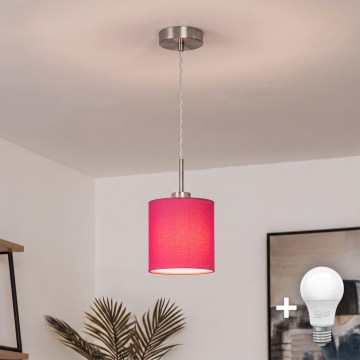 Brilagi - LED lestenec na kablu NUBILA 1xE27/60W/230V premer 14 cm rožnat