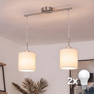 Brilagi - LED lestenec na kablu NUBILA 2xE27/60W/230V, kremne barve
