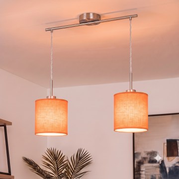Brilagi - LED lestenec na kablu NUBILA 2xE27/60W/230V oranžna