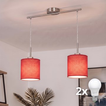Brilagi - LED lestenec na kablu NUBILA 2xE27/60W/230V rdeča