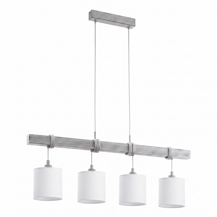 Brilagi - LED lestenec na kablu NUBILA 4xE27/60W/230V siva/bela