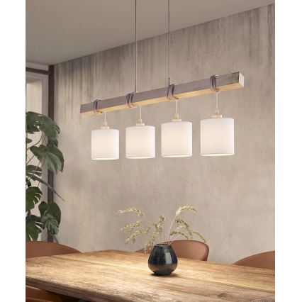 Brilagi - LED lestenec na kablu NUBILA 4xE27/60W/230V siva/bela