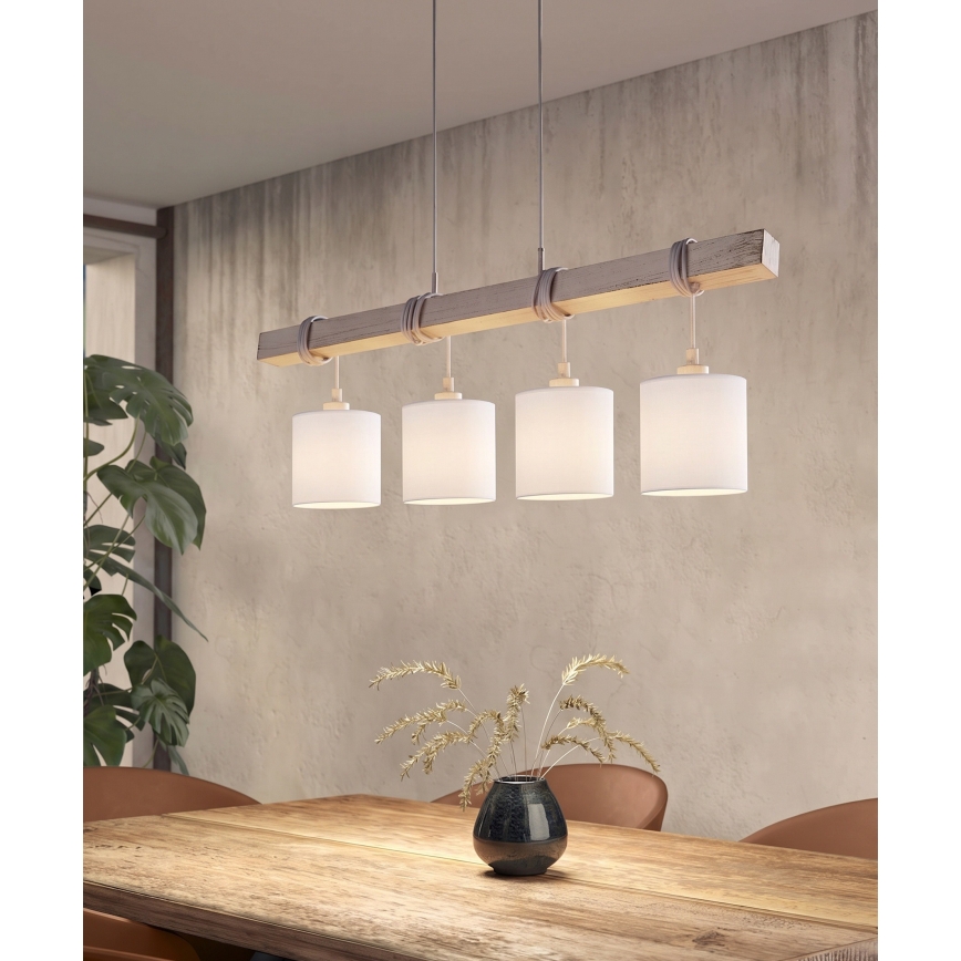Brilagi - LED lestenec na kablu NUBILA 4xE27/60W/230V siva/bela