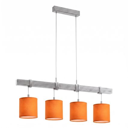 Brilagi - LED lestenec na kablu NUBILA 4xE27/60W/230V siva/oranžna