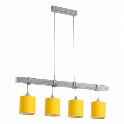 Brilagi - LED lestenec na kablu NUBILA 4xE27/60W/230V siva/rumena