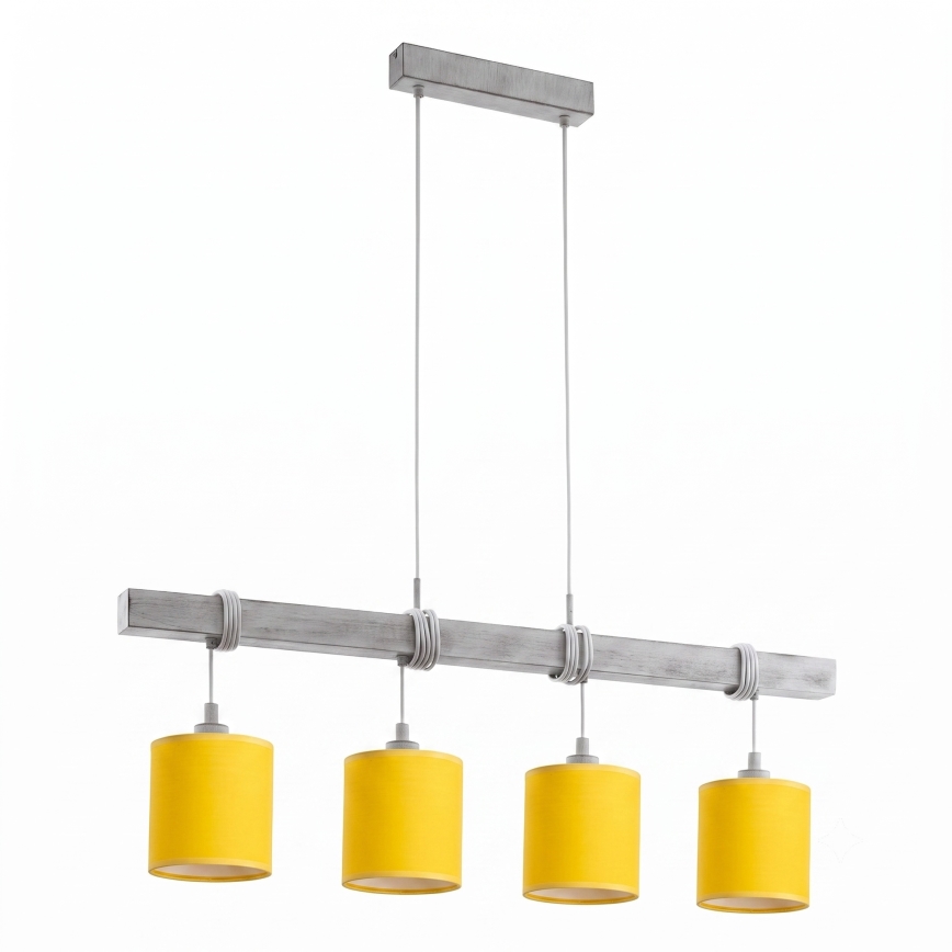 Brilagi - LED lestenec na kablu NUBILA 4xE27/60W/230V siva/rumena