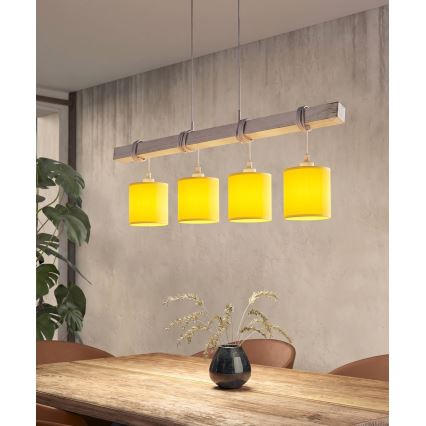 Brilagi - LED lestenec na kablu NUBILA 4xE27/60W/230V siva/rumena