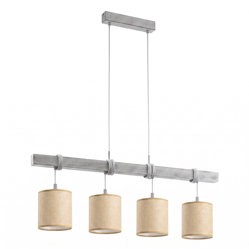 Brilagi - LED lestenec na kablu NUBILA 4xE27/60W/230V siva/svetlo rjava
