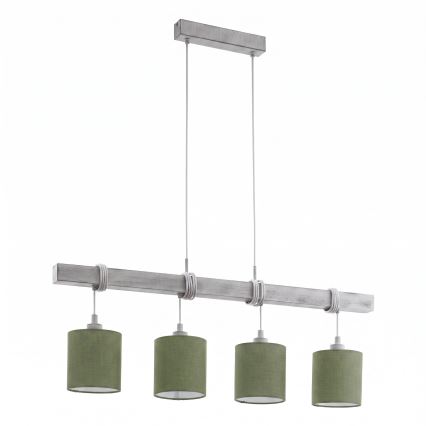 Brilagi - LED lestenec na kablu NUBILA 4xE27/60W/230V siva/zelena