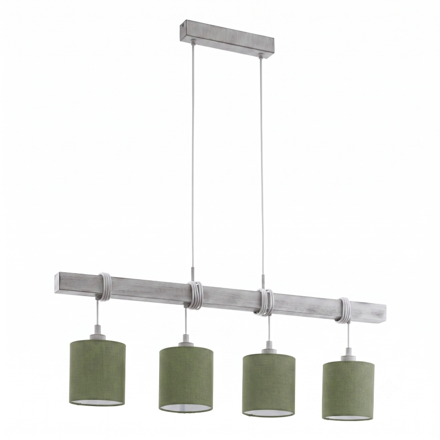 Brilagi - LED lestenec na kablu NUBILA 4xE27/60W/230V siva/zelena