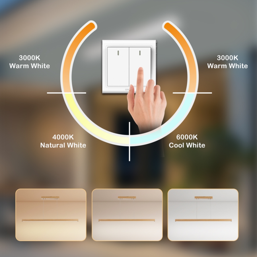 Brilagi - LED lestenec na kablu OAK LED/30W/230V 3000/4500/6000K hrast