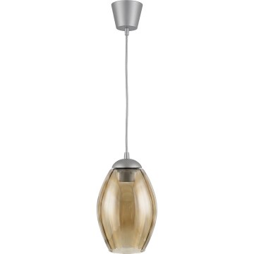Brilagi - LED lestenec na kablu RETRO GLASS 1xE27/60W/230V pr. 17 cm srebrn/dimljen bež