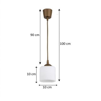 Brilagi - LED lestenec na kablu RETRO GLASS 1xE27/60W/230V premer 10 cm rjava/bela