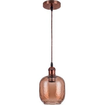 Brilagi - LED lestenec na kablu RETRO GLASS 1xE27/60W/230V premer 14 cm bakrena/dimljena rjava