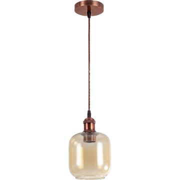 Brilagi - LED lestenec na kablu RETRO GLASS 1xE27/60W/230V premer 14 cm bakrena/dimno rjava