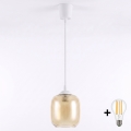 Brilagi - LED lestenec na kablu RETRO GLASS 1xE27/60W/230V premer 14 cm bela/zadimljena rjava