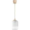 Brilagi - LED lestenec na kablu RETRO GLASS 1xE27/60W/230V premer 14 cm bež/bela