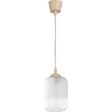 Brilagi - LED lestenec na kablu RETRO GLASS 1xE27/60W/230V premer 14 cm bež/bela