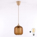 Brilagi - LED lestenec na kablu RETRO GLASS 1xE27/60W/230V premer 14 cm bežna/dimno rjava