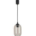 Brilagi - LED lestenec na kablu RETRO GLASS 1xE27/60W/230V premer 14 cm črna/dimna siva