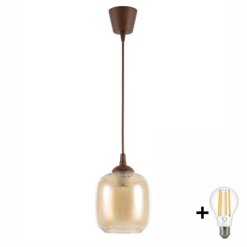Brilagi - LED lestenec na kablu RETRO GLASS 1xE27/60W/230V premer 14 cm rjava/zadimljena rjava