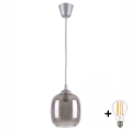 Brilagi - LED lestenec na kablu RETRO GLASS 1xE27/60W/230V premer 14 cm srebrna/dimna siva
