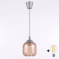 Brilagi - LED lestenec na kablu RETRO GLASS 1xE27/60W/230V premer 14 cm srebrna/dimno rjava