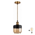 BRILAGI - LED lestenec na kablu RETRO GLASS 1xE27/60W/230V premer 14 cm zlata/dimna bež