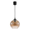 Brilagi - LED lestenec na kablu RETRO GLASS 1xE27/60W/230V, premer 18 cm, črna/dimna rjava