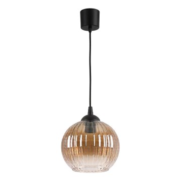 Brilagi - LED lestenec na kablu RETRO GLASS 1xE27/60W/230V, premer 18 cm, črna/dimna rjava
