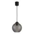 Brilagi - LED lestenec na kablu RETRO GLASS 1xE27/60W/230V premer 18 cm črna/dimna siva