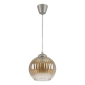 Brilagi - LED lestenec na kablu RETRO GLASS 1xE27/60W/230V premer 18 cm srebrna/dimno rjava