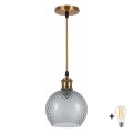 BRILAGI - LED lestenec na kablu RETRO GLASS 1xE27/60W/230V premer 18 cm zlata/dimno siva