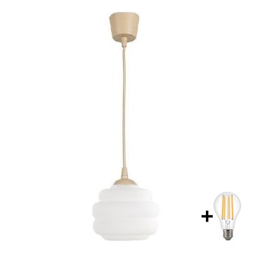 Brilagi - LED lestenec na kablu RETRO GLASS 1xE27/60W/230V, premer 20 cm, bežna/bela