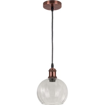 Brilagi - LED lestenec na kablu RETRO GLASS 1xE27/60W/230V premer 25 cm bakrena/prozorna
