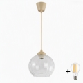 Brilagi - LED lestenec na kablu RETRO GLASS 1xE27/60W/230V premer 25 cm bežna/prozorna