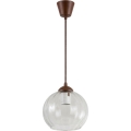 Brilagi - LED lestenec na kablu RETRO GLASS 1xE27/60W/230V, premer 25 cm, rjav/prozoren