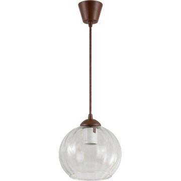 Brilagi - LED lestenec na kablu RETRO GLASS 1xE27/60W/230V, premer 25 cm, rjav/prozoren