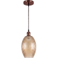 Brilagi - LED lestenec na kablu RETRO GLASS 1xE27/60W/230V Ø 17 cm bakren/dimno bež