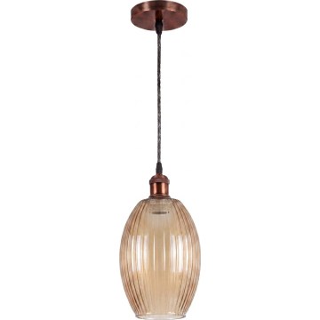 Brilagi - LED lestenec na kablu RETRO GLASS 1xE27/60W/230V Ø 17 cm bakren/dimno bež