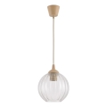 Brilagi - LED lestenec na kablu RETRO GLASS 1xE27/60W/230V Ø 18 cm bež/prozorna