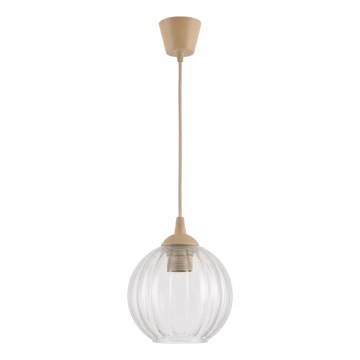 Brilagi - LED lestenec na kablu RETRO GLASS 1xE27/60W/230V Ø 18 cm bež/prozorna