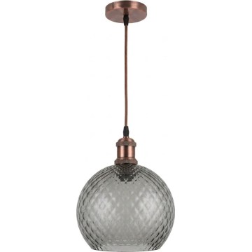 Brilagi - LED lestenec na kablu RETRO GLASS 1xE27/60W/230V Ø 25 cm bakrena/dimno siva
