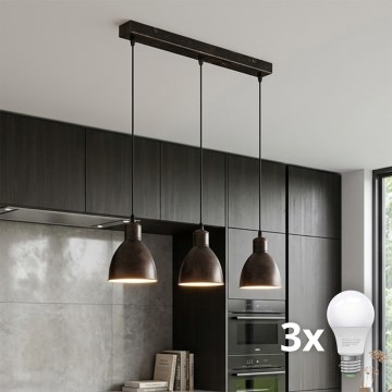 Brilagi - LED lestenec na kablu RIDDY 3xE27/60W/230V bakren/patina