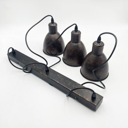 Brilagi - LED lestenec na kablu RIDDY 3xE27/60W/230V bakren/patina