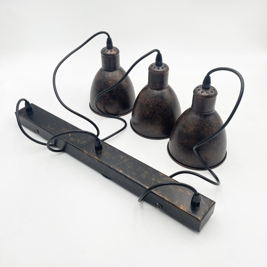 Brilagi - LED lestenec na kablu RIDDY 3xE27/60W/230V bakren/patina