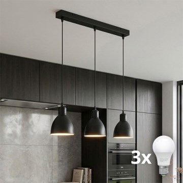 Brilagi - LED lestenec na kablu RIDDY 3xE27/60W/230V črn