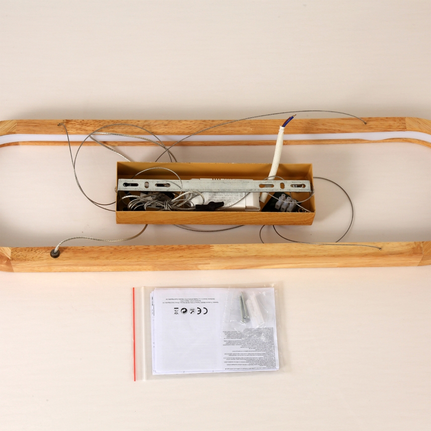 Brilagi - LED lestenec na kablu UMEA WOOD LED/30W/230V 70x20 cm leseno