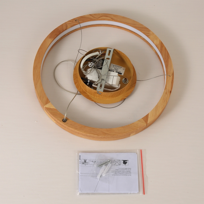 Brilagi - LED lestenec na kablu UMEA WOOD LED/30W/230V premer 40 cm iz kavčukovega lesa